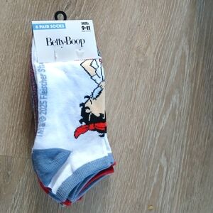 Betty Boop No Show Ankle Socks Assorted New Collection 6 Pack Cotton Blend